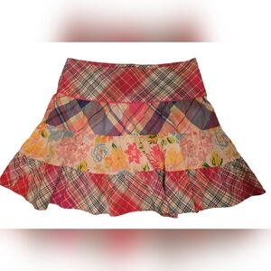 Ralph Lauren Multicolor Plaid and Floral Skirt